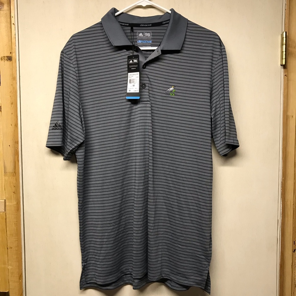 👋🏼ADIDAS CLIMACOOL STRIP SHIRT GOLF 1919 COURSE